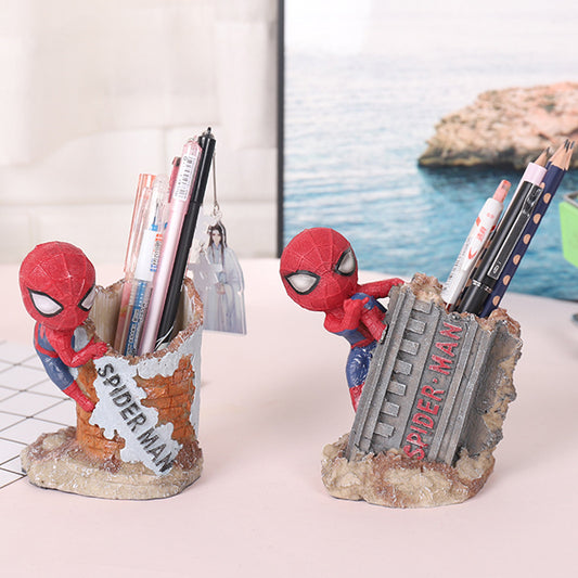 Cute Marvel The Amazing Spider Man Pen Holder Ornament Round Pen Holder