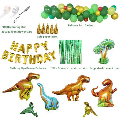 Amazon Dinosaur Party Balloon Latex Aluminum Film Party Wholesale Decoration Floating Scene Decoration Balloon Set