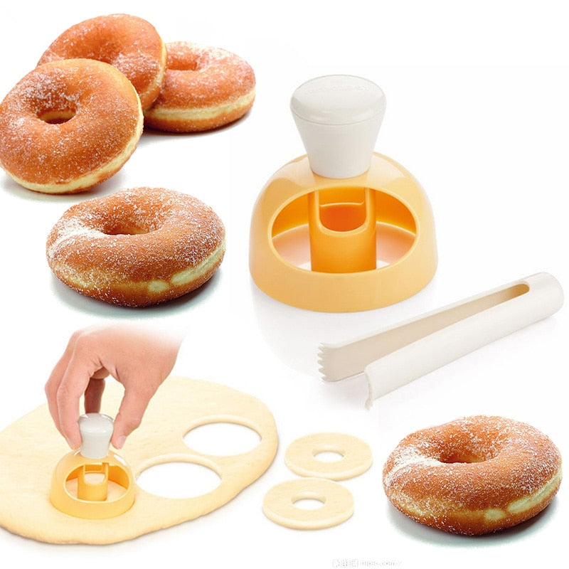 Creative DIY Donut Mold Cake Decorating Tools Plastic Desserts Bread Cutter Maker Baking Supplies Kitchen Tools