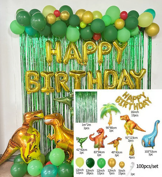 Amazon Dinosaur Party Balloon Latex Aluminum Film Party Wholesale Decoration Floating Scene Decoration Balloon Set