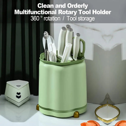 Rotating Knife Holder, Petal Shaped, 360 Degree Rotating, Large Capacity Chopsticks, Knife Holder, Kitchen Supplies Storage Rack