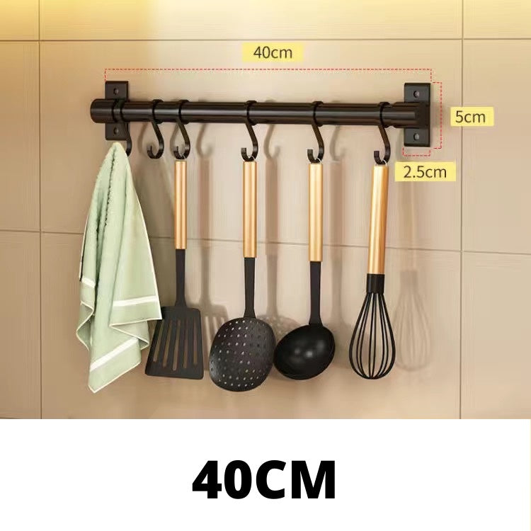 Kitchen Hanging Spoon Hanger Hook Punch-Free Wall-Mounted Wall Hook Rack Supplies Row Hook Sticky Hook Hook Rack