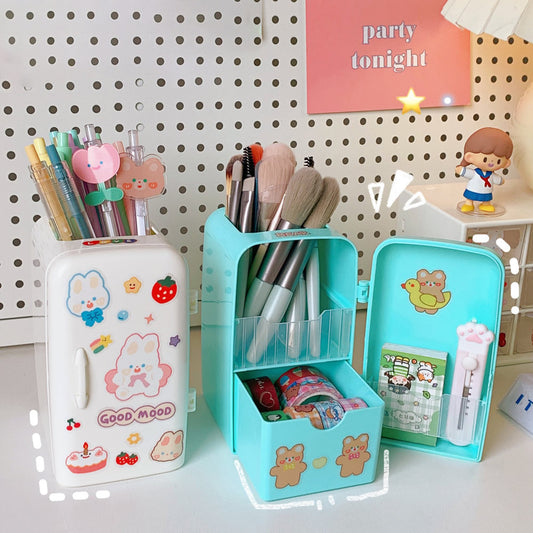 Ins Style Cartoon Creative Refrigerator Pen Holder Cute Large Capacity Desktop Storage Tube Fashion Sweet Multi-Function Pen Case