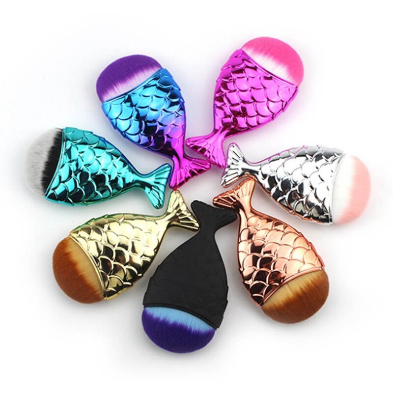 Nail Cleaning Brush Tools Remove Dust Powder Brush Nail File Art Mermaid Foundation Brush For makeup brushes Face Care