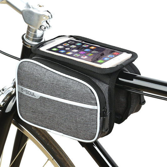 B-SOUL Bicycle Bag Front Beam Bag Mountain Bike Bag Touch Screen Mobile Phone Bag Upper Tube Bag Riding Equipment Accessories