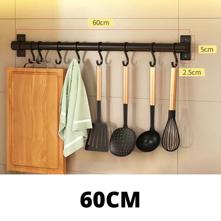 Kitchen Hanging Spoon Hanger Hook Punch-Free Wall-Mounted Wall Hook Rack Supplies Row Hook Sticky Hook Hook Rack