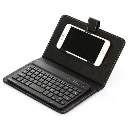 Portable PU Leather Wireless Keyboard Case for iPhone Protective Mobile Phone with Bluetooth Keyboard For IPhone Android Phone