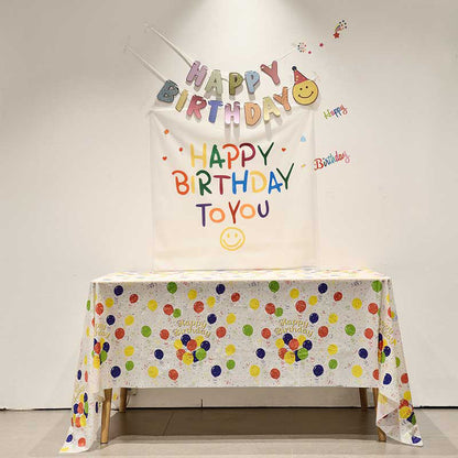 Balloon Party Tablecloth PEVA Disposable Party Tablecloth Baby Birthday Decoration Disposable Party Tablecloth