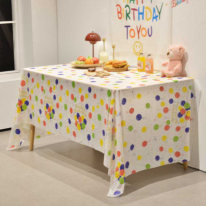 Balloon Party Tablecloth PEVA Disposable Party Tablecloth Baby Birthday Decoration Disposable Party Tablecloth