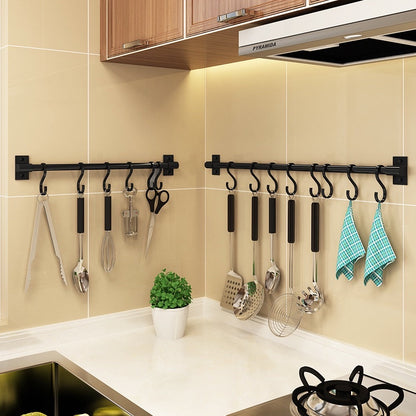 Kitchen Hanging Spoon Hanger Hook Punch-Free Wall-Mounted Wall Hook Rack Supplies Row Hook Sticky Hook Hook Rack