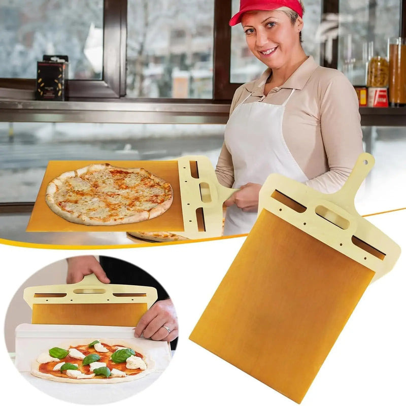 Sliding Pizza Peel Pizza Spatula Paddle Wooden Sliding Pizza Shovel with Handle for Baking Supplies Kitchen Tools