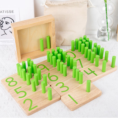 Children's Montessori Math Enlightenment Stick Number Quantity Learning Pairing Enlightenment Cognitive Cylindrical Building Blocks Training Toys