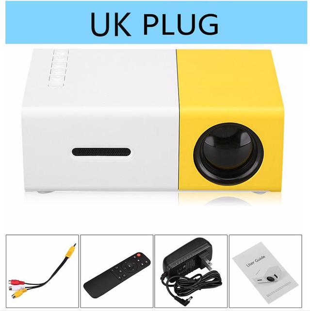 Mini YG300 LCD Projector 400 - 600 Lumens 320 x 240 Pixels 3.5mm Audio/HDMI/USB/SD Inputs Media Proyector/Beamer