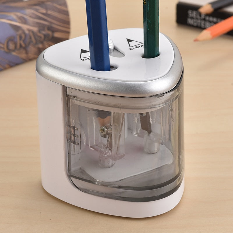 New Automatic pencil sharpener Two-hole Electric Switch Pencil Sharpener stationery Home Office School Supplies