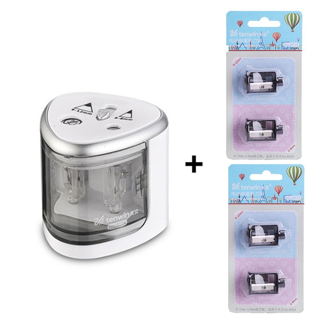 New Automatic pencil sharpener Two-hole Electric Switch Pencil Sharpener stationery Home Office School Supplies